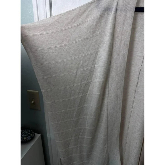 Loft Cardigan Lightweight Rib Striped wrap creme color oversized Small #0880 - Picture 4 of 8